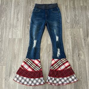 One24 Rags flannel trim bell bottoms women’s sz M